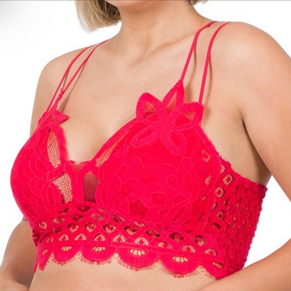 NEW! PLUS SIZE! Zenana Adeline Crochet Lace Bralette - Picture 8 of 9